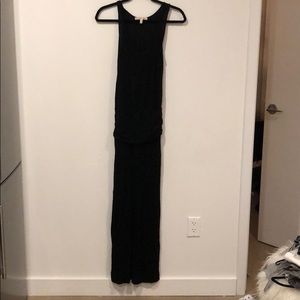 Soft Joie long black cotton dress w ruched waist